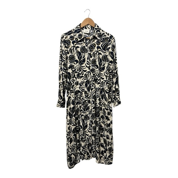 Dixie Shirt Dress Blue Paisley Size Small Women's Maxi Long Modest Button Front - Picture 1 of 8